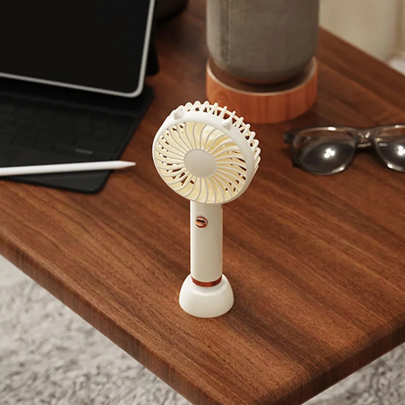 Mini Fan Daisy Portable Fan USB Rechargeable Flash Cooling Handheld Fan One Speed Pocket Ventilador with LED Night Light