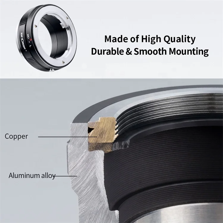 K&F Concept High Precision Lens Mount Adapter for Konica AR mount lenses to Leica L Camera Body