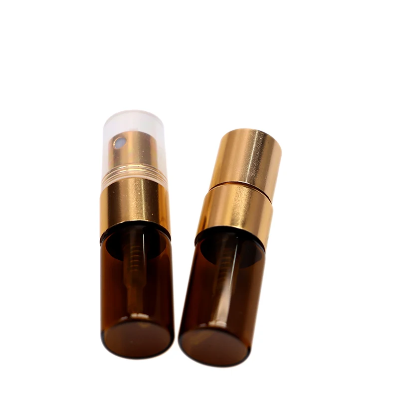 2ml Brown Empty Round Clear Fragrance Bottle Spray Bottle Cosmetic Glass Perfume Bottle
