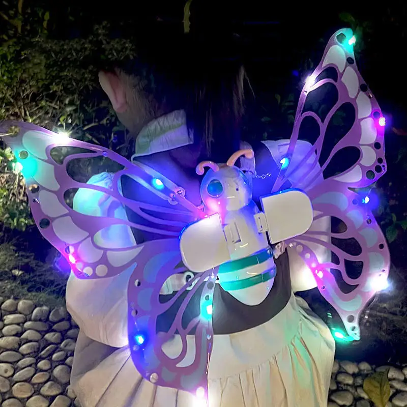 2024 Trend Products Led Light Glowing Electric Butterfly Wings Girls Dress Up Light Up Fairy Wings For Kids