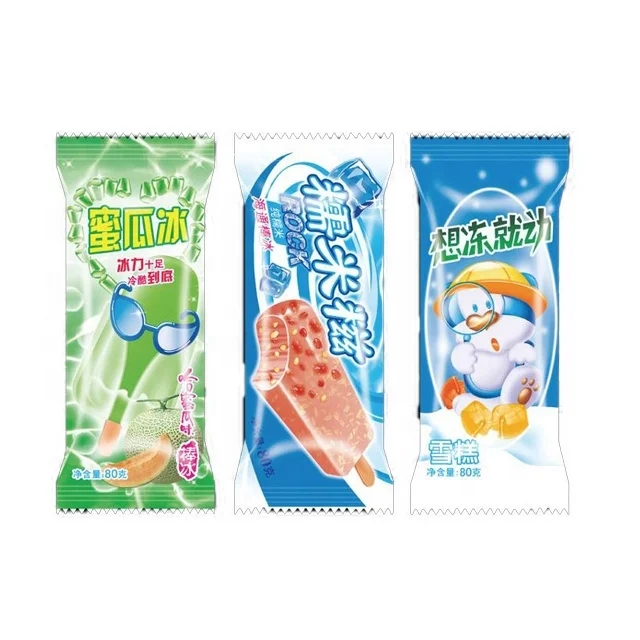 Custom printed plastic ice cream popsicle packaging bag