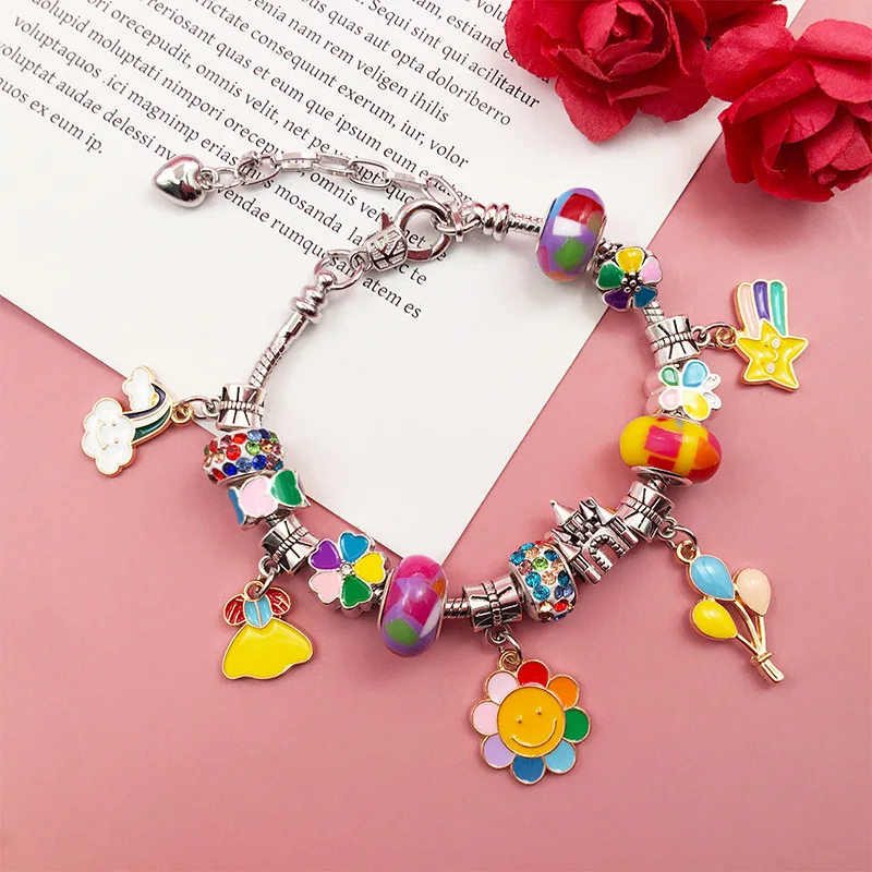 Famous Brand Fantasy Girls Charms Making Kit Bracelet DIY Jewelry Set for Cartoon Kids with Gift Box Friendship Bracelet