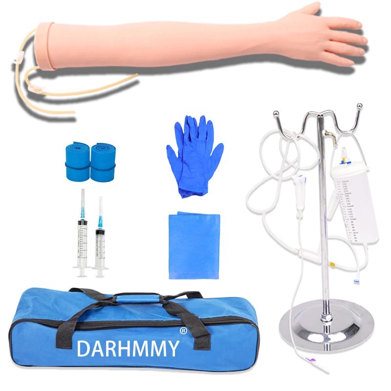 DARHMMY Medical IV Practice Arm Injection Model Venipuncture Training Model Phlebotomy Practice Kit Injection Training Model