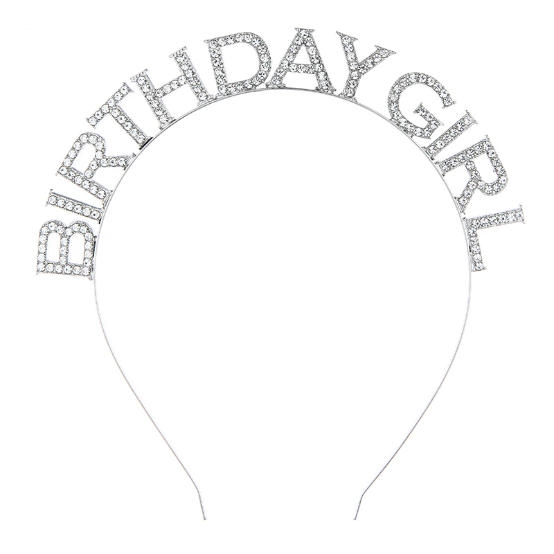 New Design Birthday Girl Hair Band Metal Headband Tiaras and Crowns for Women