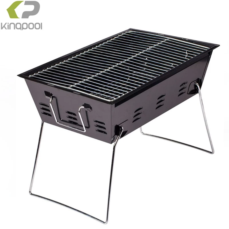 Kingpool Stainless Steel Outdoor Portable Camping Wood Stove Foldable Smokeless Barbeque Grill BBQ Charcoal Grill