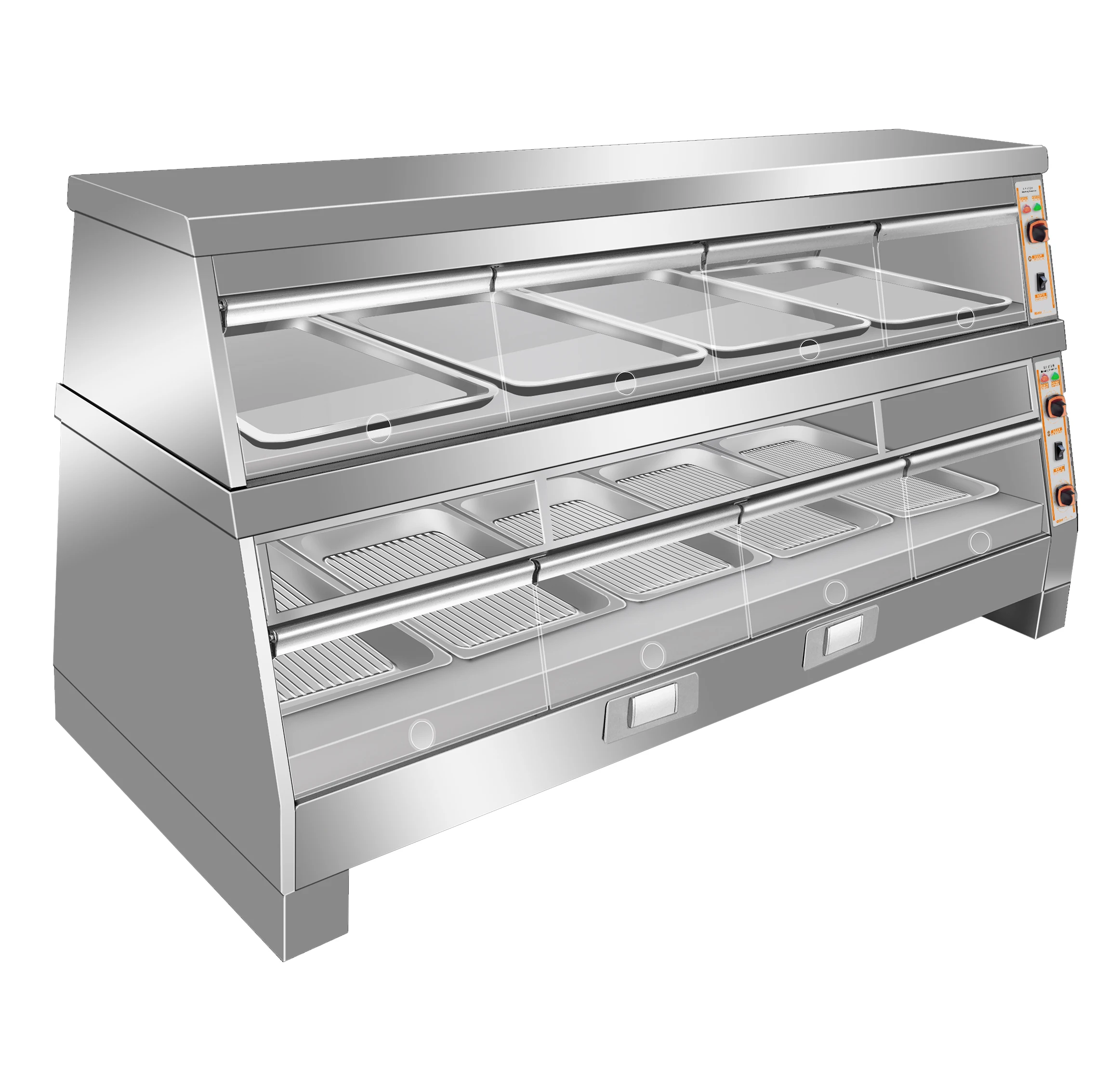 Электрический шкаф со стеклянными 2 слоя хранилище для детского питания и витрина/Фаст-фудов BV-1800