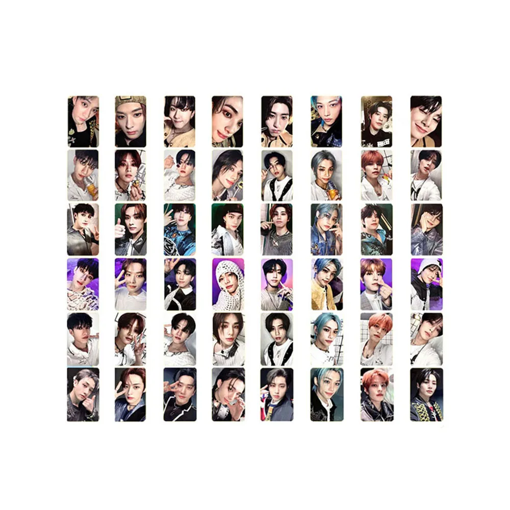 8 sets of KPOP rock star album photo cards for homeless children, double-sided postcards, Leeknow Bang Chan Hyunjin Felix Lomo 1