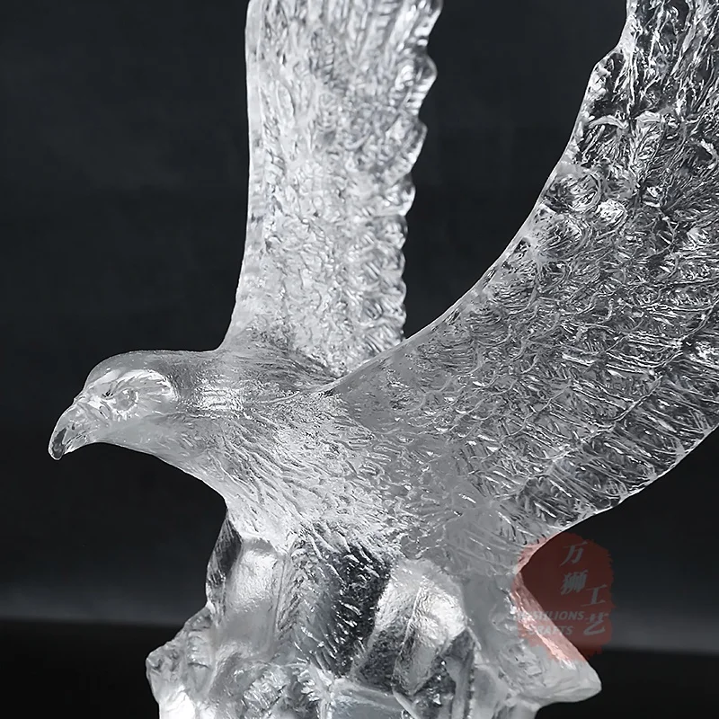 Wholesale Transparent K9 Crystal Eagle Trophy Large Glass Flying Eagle Hawks Shaped Trophies For Corporation Gift CBG-14A