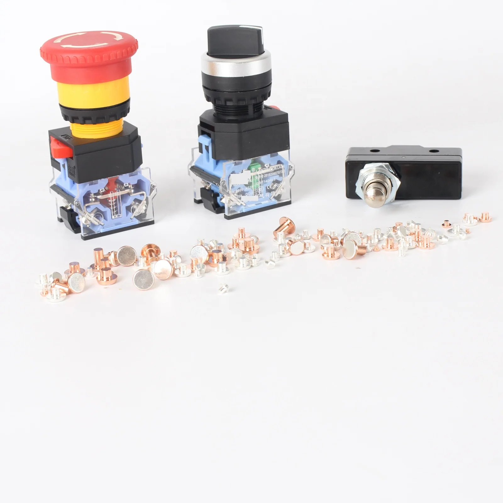 Flat Head Trimetal Copper Silver Electrical Contact Rivets