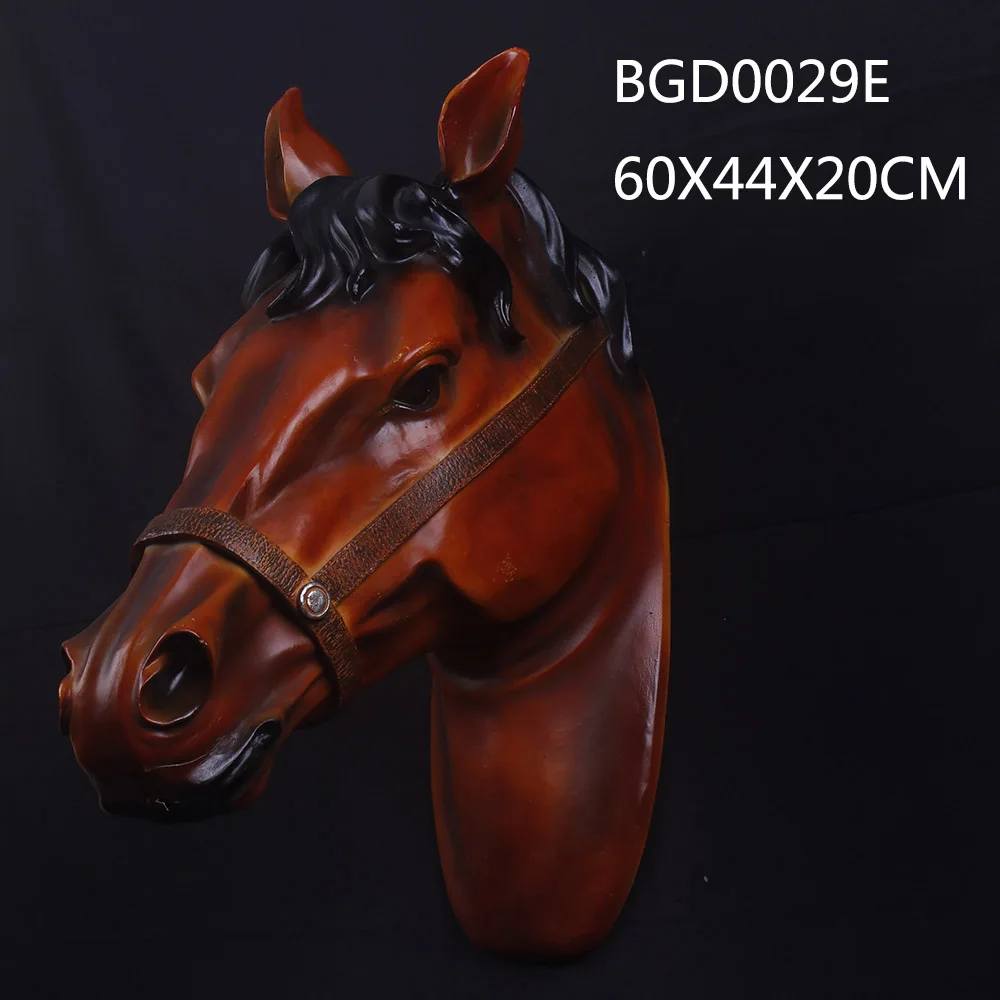 Artificial resin animal statues life size horse head