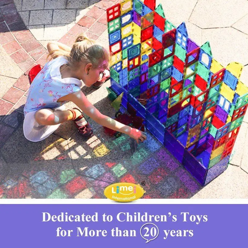 Kids Magnet Toys Magnet Building Tiles, 100 Pcs 3D Clear Color DIY STEM  Magnetic Building Blocks Set, Educational Toys for Kids