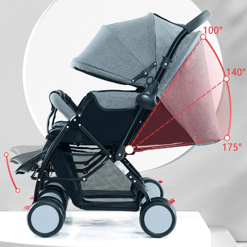 Manufacturer wholesale Luxury Twins Stroller 3 in 1 High landscape Folding Double Pram Two Baskets Baby Carriage