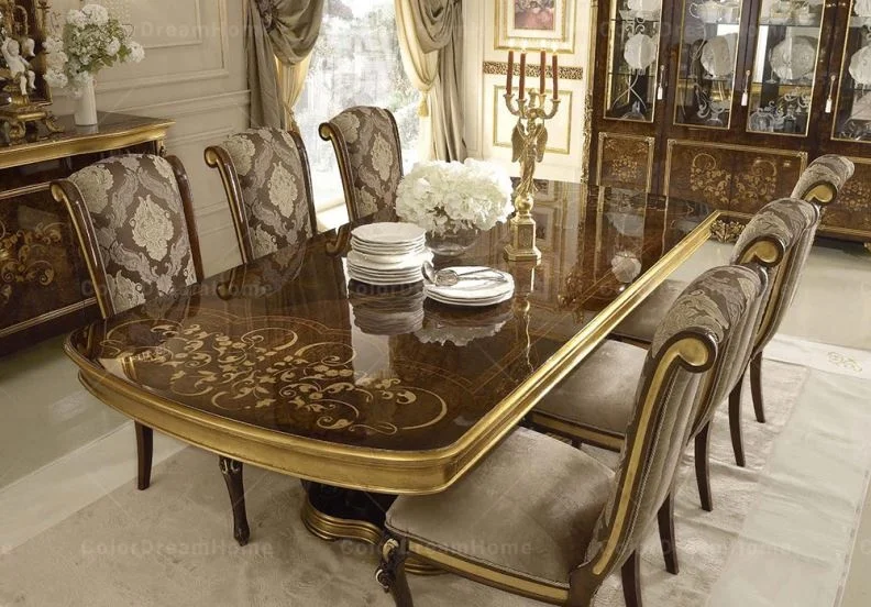 Rococo design french royal luxury wooden carved display cabinet glass wine cabinet