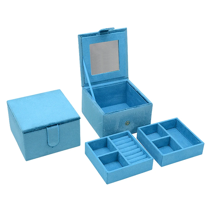 Лидер продаж, роскошные бархатные подарочные коробки, многофункциональная коробка для хранения ювелирных изделий, большой объем, органайзер для ювелирных изделий для женщин