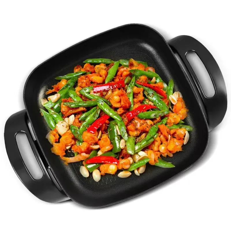 Top sell Integrated Non-Stick Square Pot Oil-Free Electric Wok Manufacturer All-In-One Pot Household Electric Hot Pot Good Price