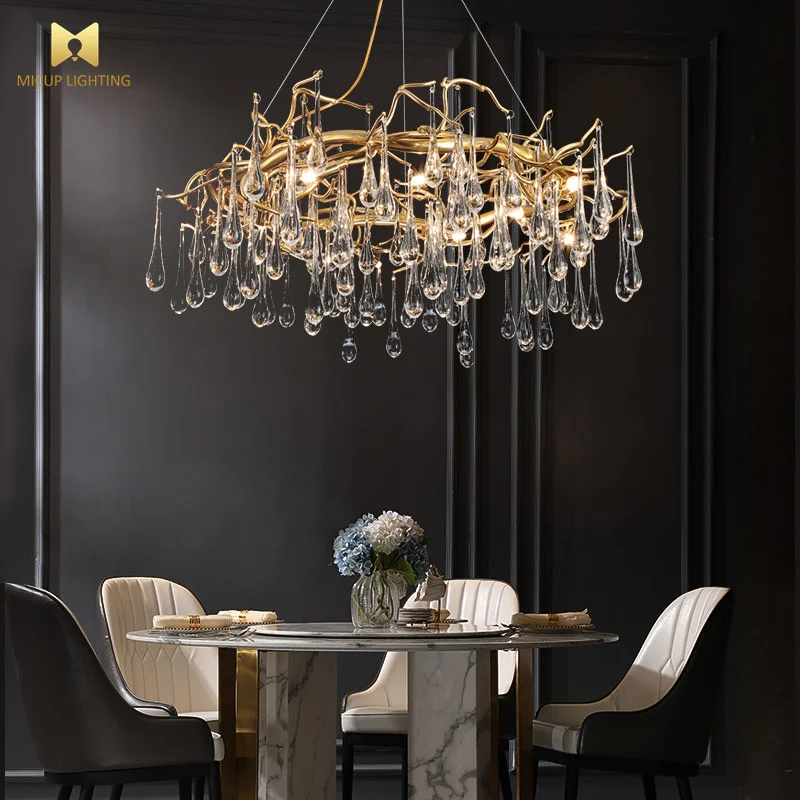 Postmodern Crystal Lighting Luxury Minimalist Modern Luxury Round Personalized Tree Branch Crystal Chandelier For Living Room