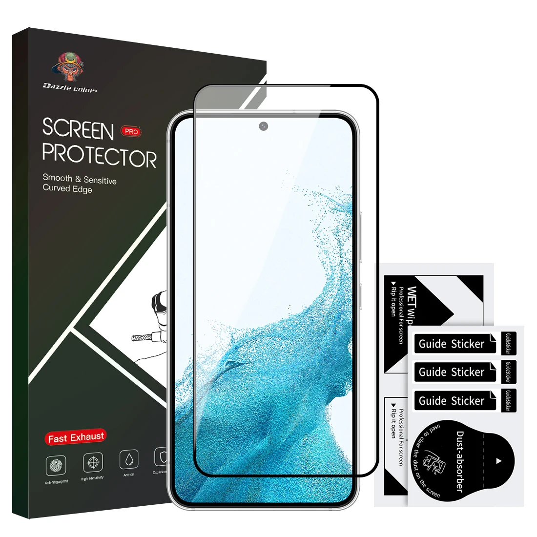 New High-quality 9H Anti-fingerprint 9H Explosion-proof Mobile Phone Tempered Glass Screen Protector for Samsung S22