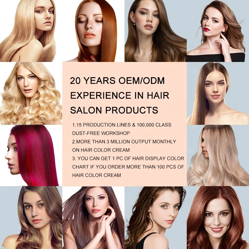 OEM Low Ammonia Red Wine Hair Color Cream Hair Dye for Professional Salon Permanent Coloring Dyeing