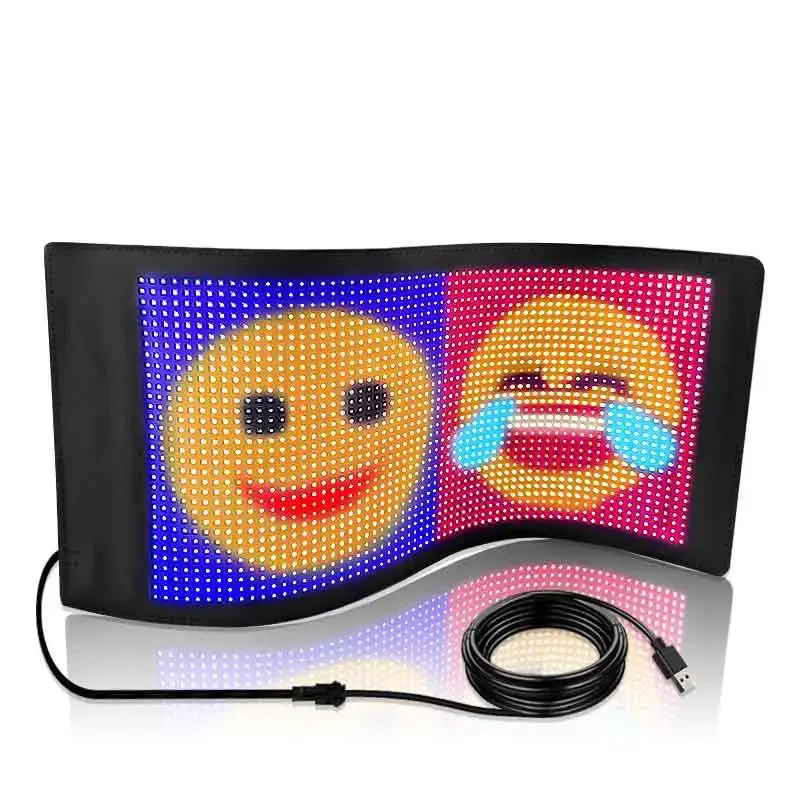 App Programmable Car LED Light Panel Digital Advertising Flexible Led Car Display Board Scrolling Bright  Sign Wireless Smart