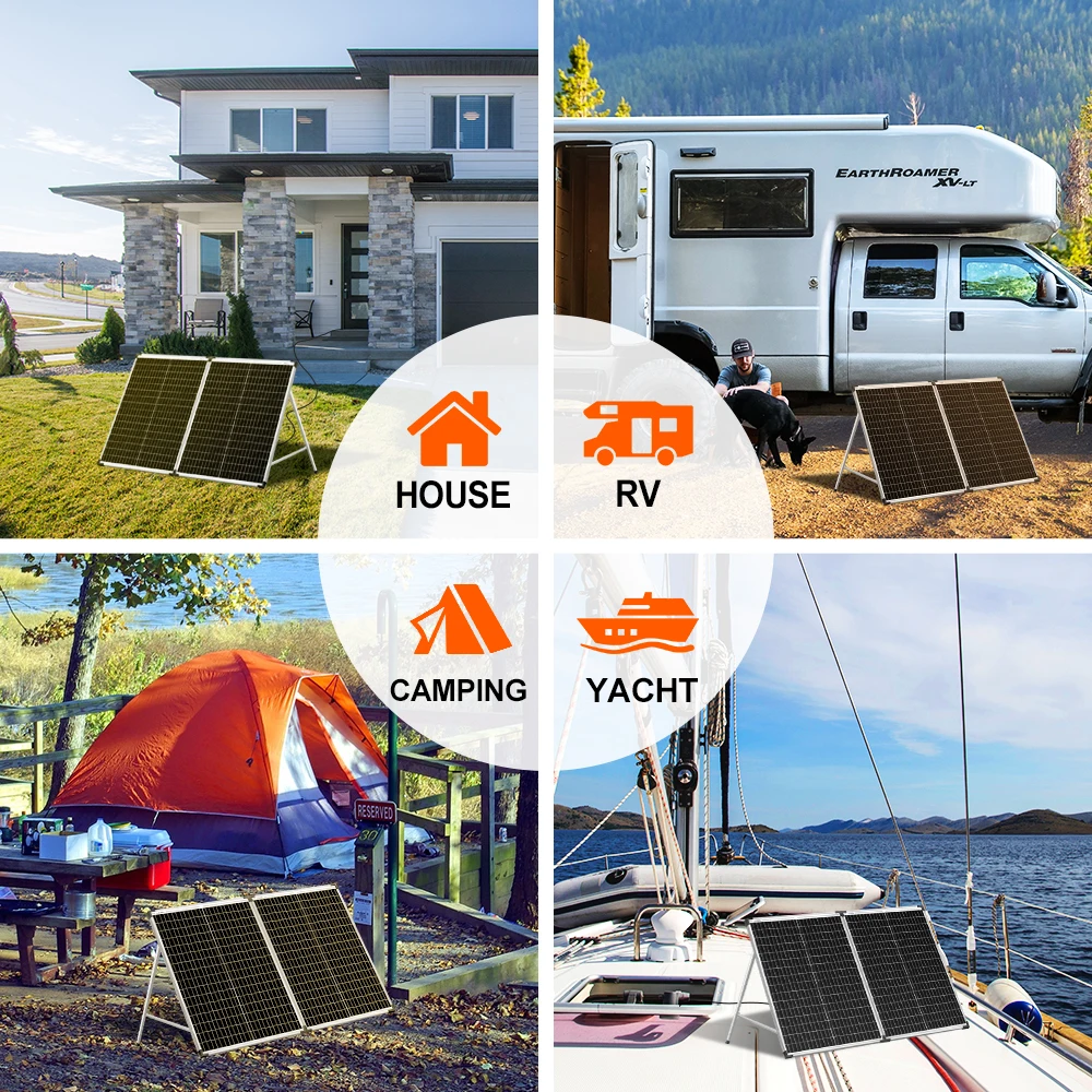 DOKIO 100W Portable Folded Panel Solar Foldable 100watt Folding Solar Blanket for RV Power Station