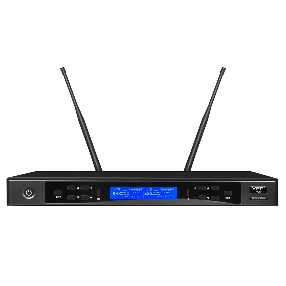 outdoor dual professional wireless UHF 2 channels microphone sound system microphone wireless