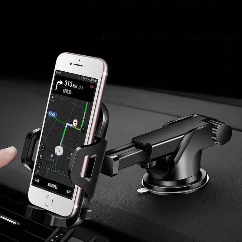 
LOVY OEM Hot Sale One Touch Retractable Car Mount Phone Holder with Suction Cup Universal For Smartphones 