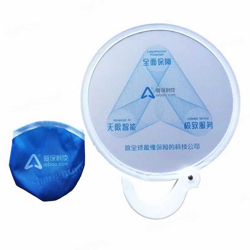 
Summer advertising fans pocketable hand fan with pouch Environment-friendly cloth fan 