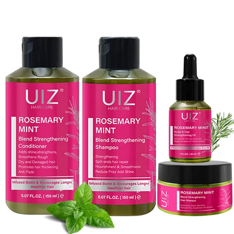 Professional Salon Rosemary Shampoo And Conditioner Set Hair Straightening Smooth Reduce Frizz Organic Biotin Hair Care Oil Mask