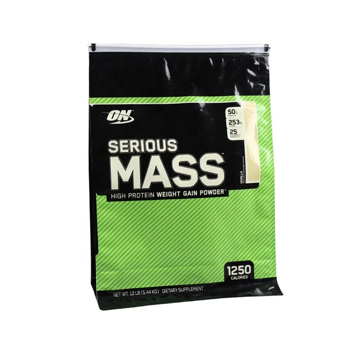 Moistureproof Airtight Ziplock Aluminium Flat Bottom Quad Seal Compound Bag With Slider Zipper For Whey Protein Powder Packaging