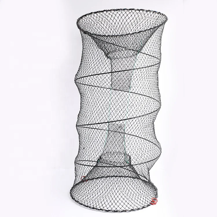 Pe/nylon Long Trap Fishing Monofilament Cage Cast Cage Fishing Farming Nets Sale Shrimp Trap Green Crabs Traps for River Fishing