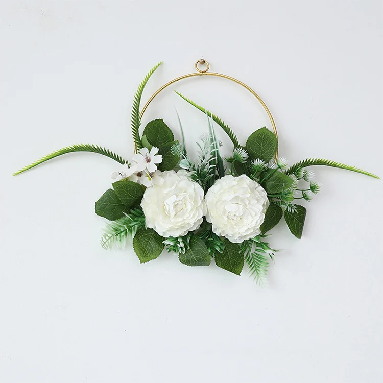 Best-Selling Metal Iron Geometric Wreath Wall Hanging Decoration Floral Wreath Wedding Party Wall Hanging Christmas Ornaments