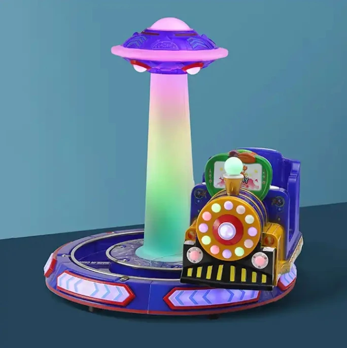 Hot sale commercial amusement kiddie ride car interstellar train children coin operated rocking car for sale