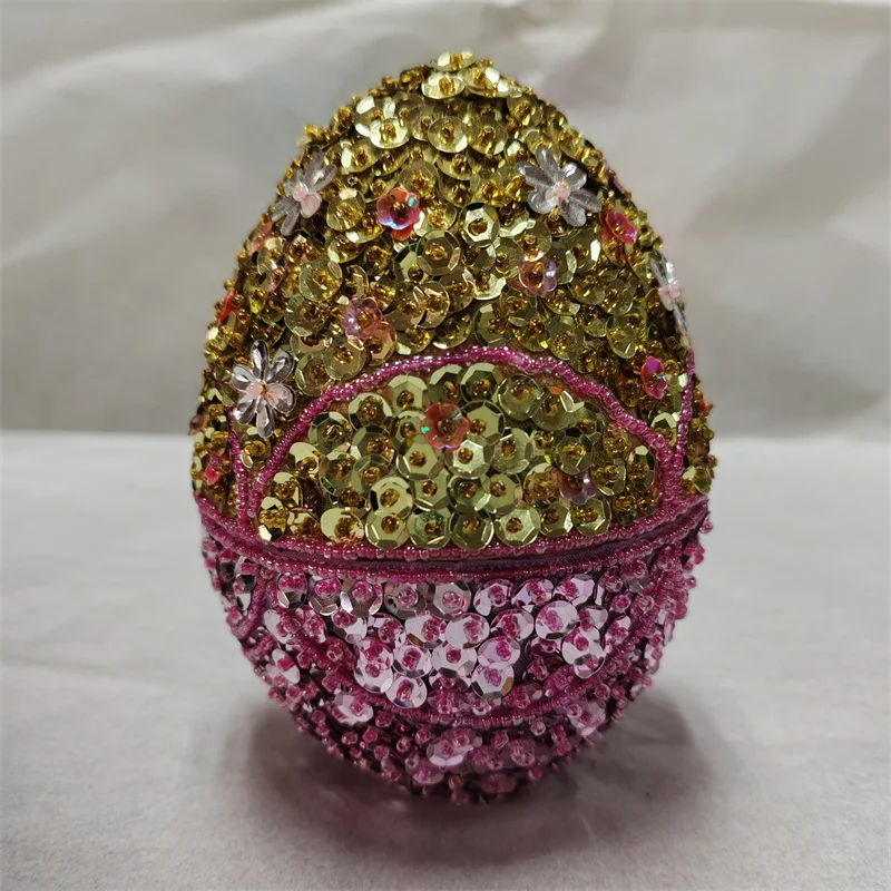 Factory Wholesale DIY Easter craft ideas using styrofoam eggs, Sequin Egg Ornament Craft Kit, DIY Christmas Ornaments008