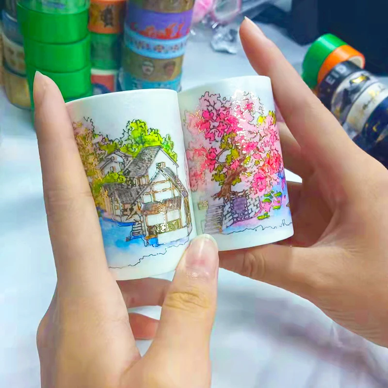 Изготовитель бумажной ленты из фольги в рулонах под заказ, ширина 60 мм, золотистого цвета, для творчества, Маскировочная лента