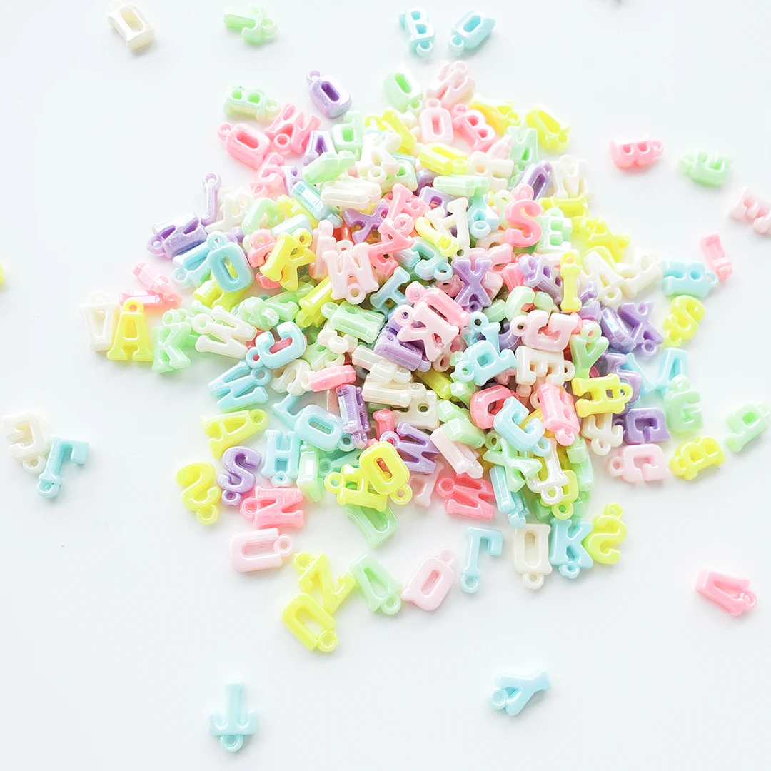 Chen Ming Jewelry 500 g Acrylic Alphabet Letter Charms A-Z Beads ABC Beads for Jewelry Making Bracelets Necklaces Key Chains