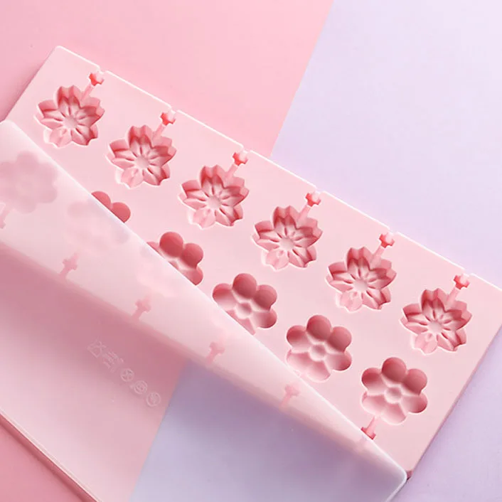 Wholesale Kitchen Items Baking Tools Dinosaur Flower Animals Shapes Hard Candy Chocolate Mould 12 Holes Silicon Lollipop Molds