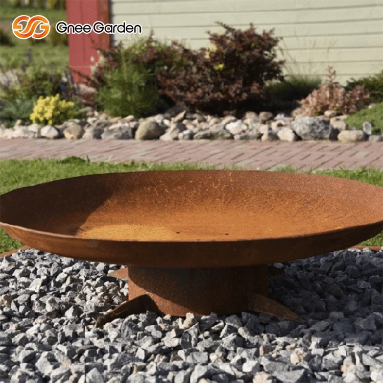 Outdoor brazier fire pit fire pit bowl corten steel fire pit bowl