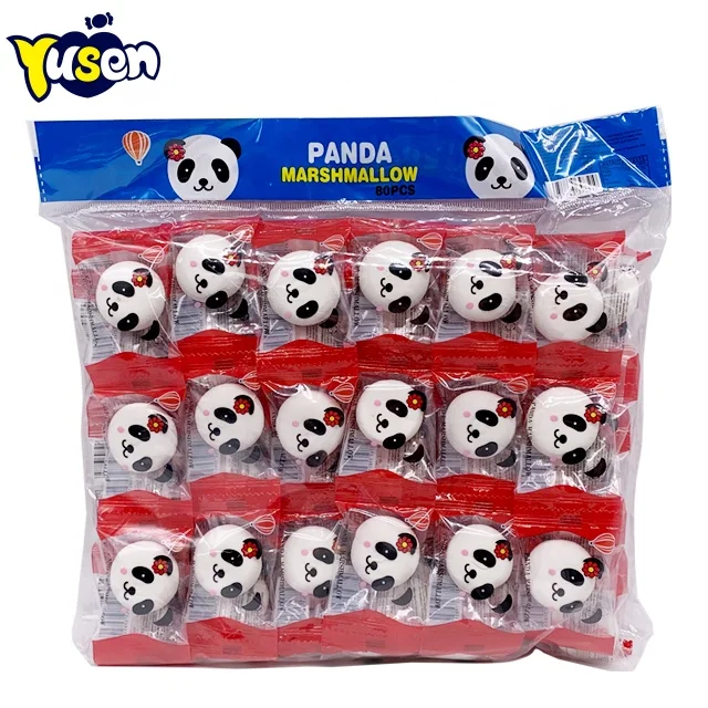 2.5g Marshmallow Factory Cute Panda Shape Candy Fruity Flavor Weddings Snacks with 3 Color Box Packaging Casual for Daily Use