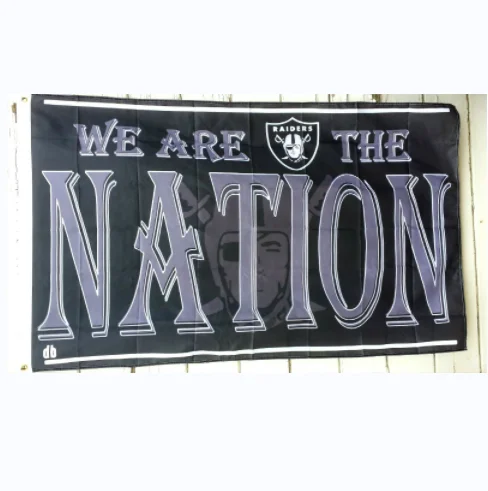 Raiders 3x5 Banner We Are The Nation Oakland Los Angeles Las Vegas Banner