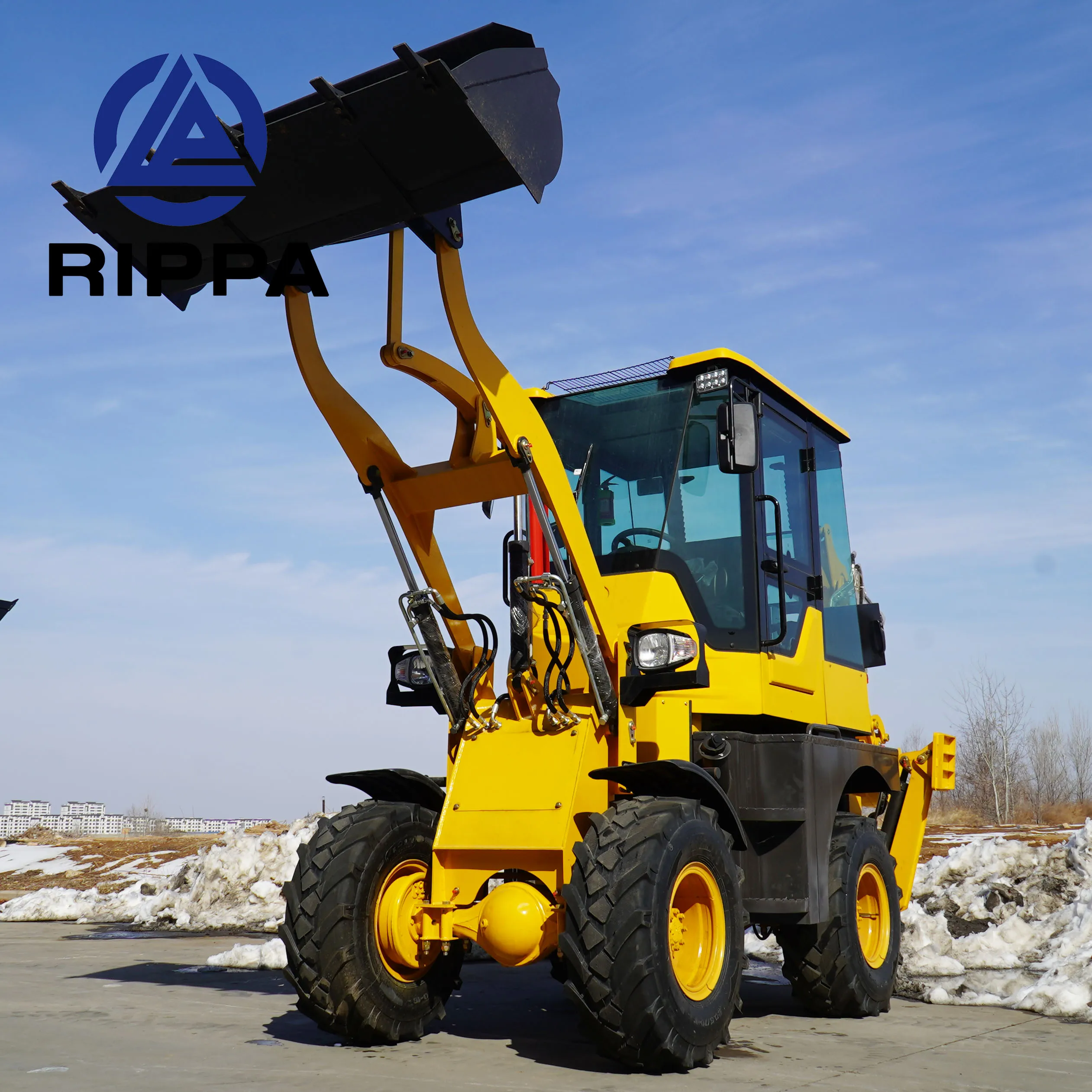 Towable 4*4 Backhoe Loader Compact Mini Backhoe Loader Tractor With Front End Loader And Backhoe