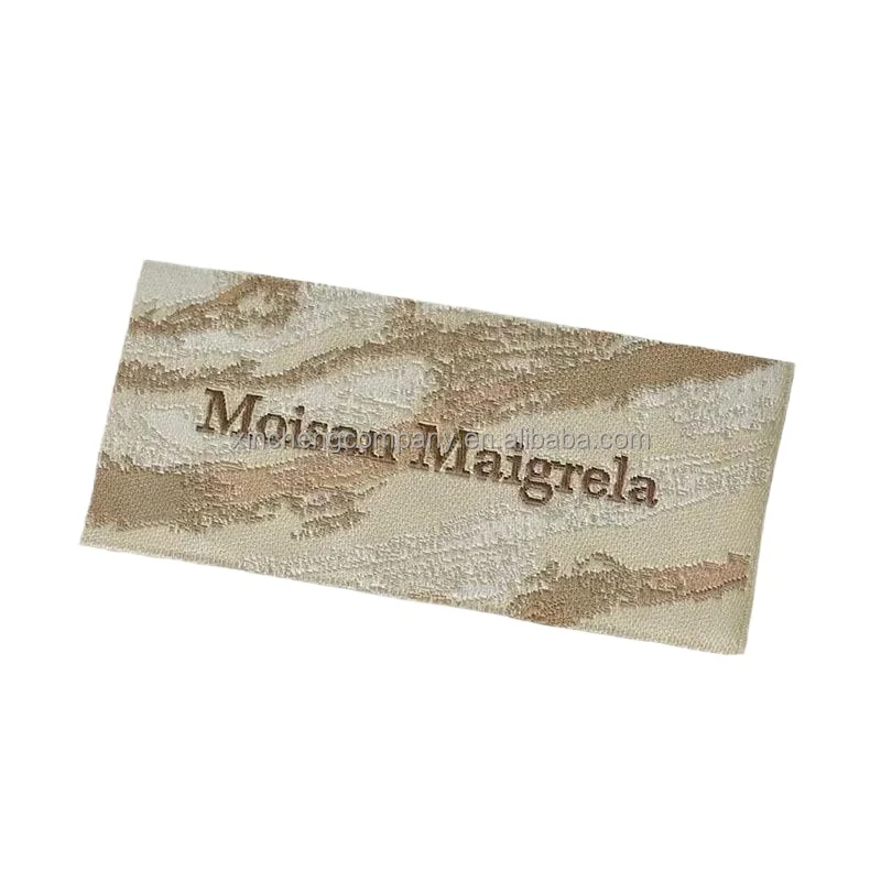 Damask Garment Woven Labels Embroidered Fabric Name and Logo for Clothing Shoes and Bags