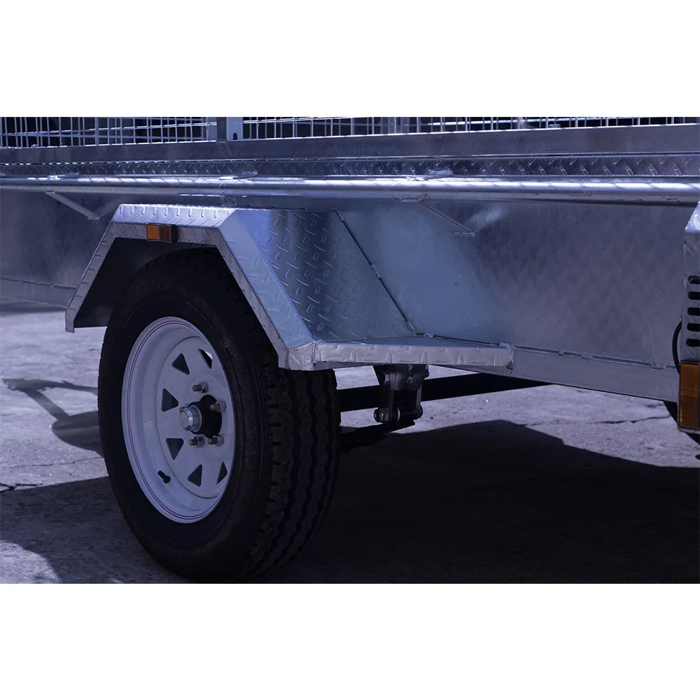 1500kg rate Single Axle Box Trailer with Disc Brake Galvanized Cage for  6x4ft Size