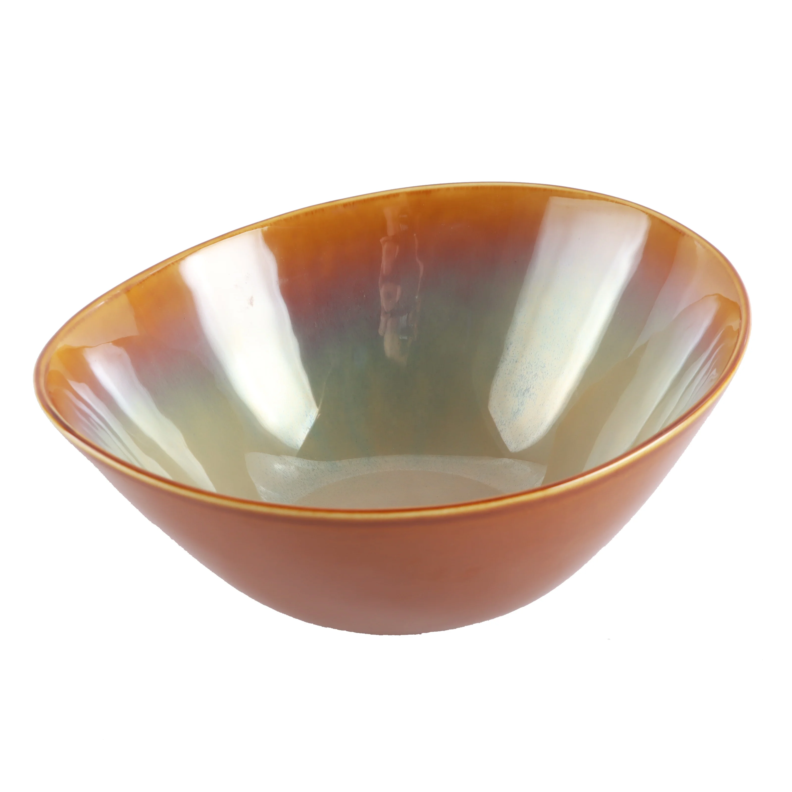 LZ Bangkok Brown Honey Ingot Bowl New Bone China Kiln Variant Salad and Soup Plate for Hotel and Home Use for Parties