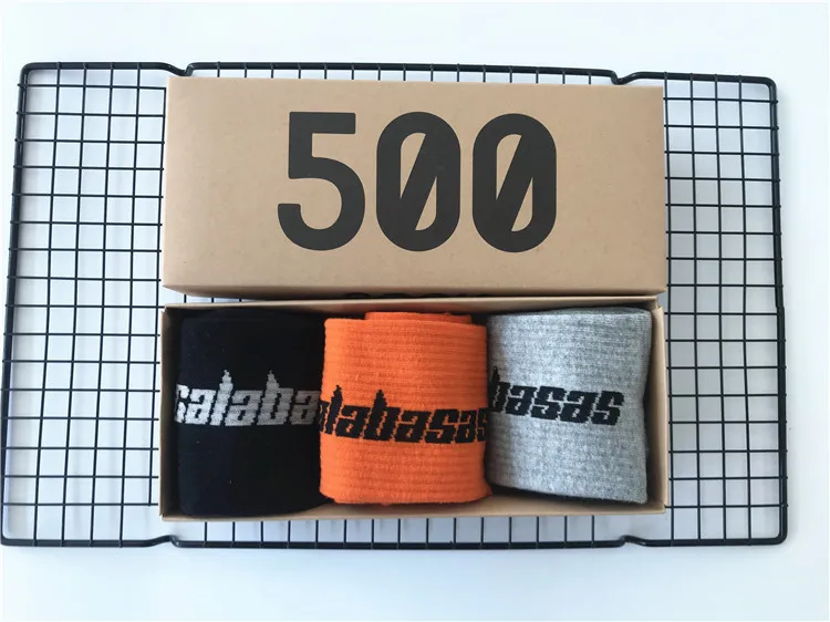 Хлопковые носки Yeezy в подарочной коробке американские популярные спортивные модные унисекс с логотипом для мужчин и