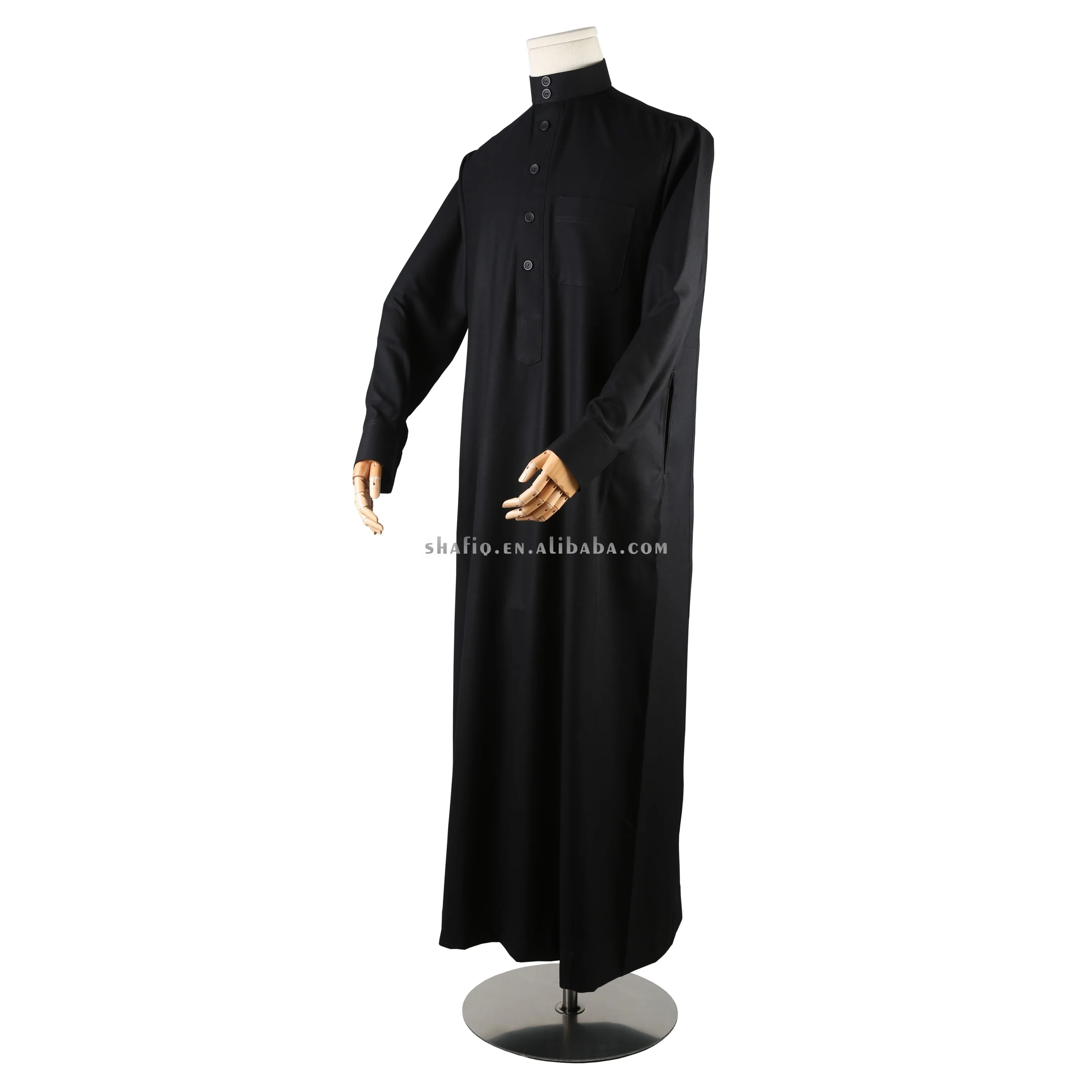 Classic Winter Design Cuff Sleeve Muslim Arabic Dress Kaftan Jubah Abaya Jalabya Ethnic Daffah Lelaki Thobe Islamic Clothing