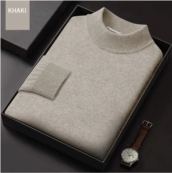 Crew Neck Black Plain Crochet Blank Winter cashmere Wool Pullover Cashmere Knit Sweater for Men