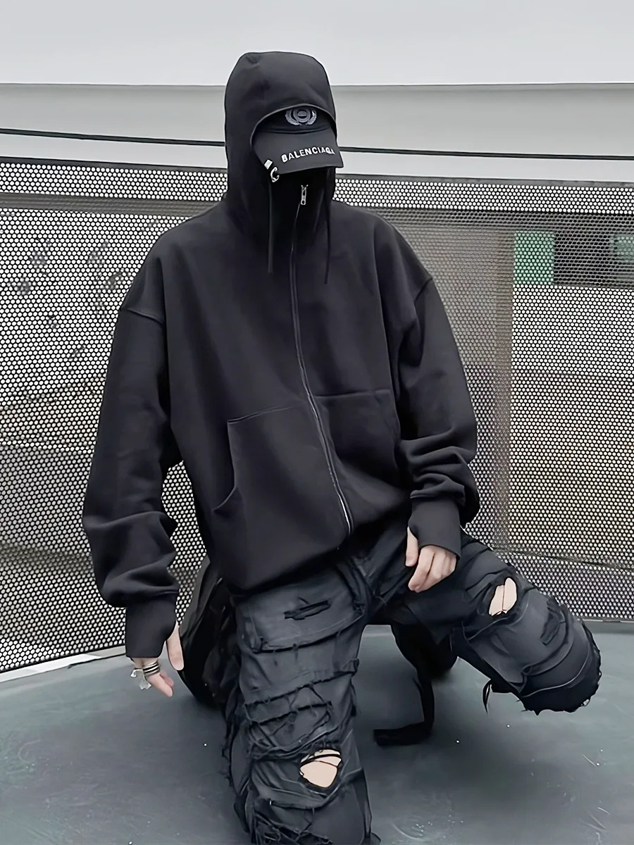 HZ006 China clothing manufacturer full zip up hoodie custom vintage acid wash zip up french terry hoodie men