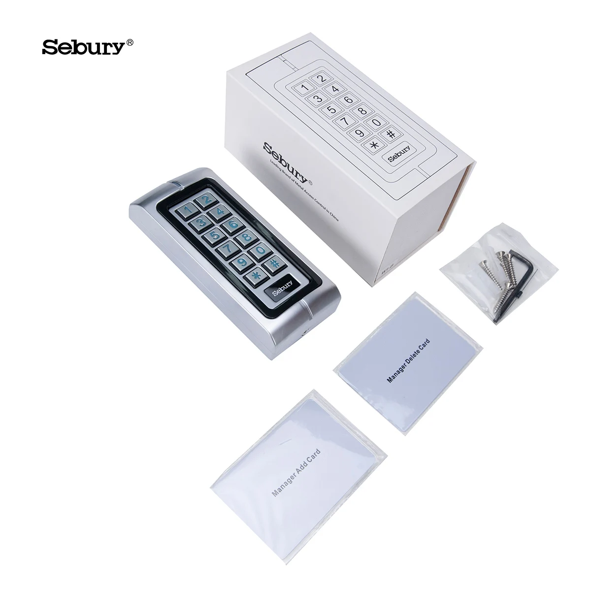 Sebury IP68 RFID Reader Metal Access Control Reader WG26 WG34 Metal Shell Outdoors Applied RFID Keypad Card Reader