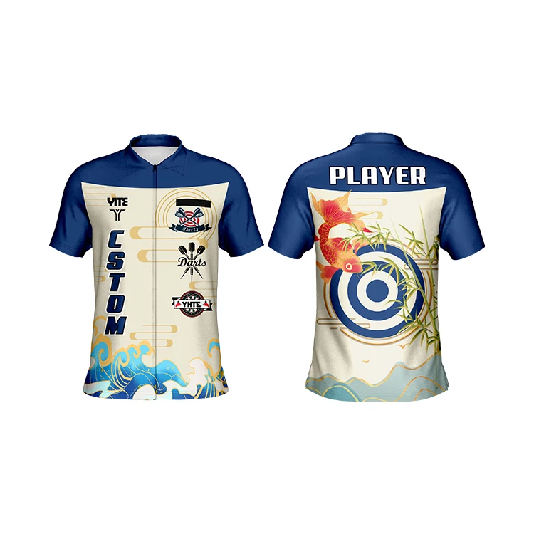 Wholesale 100% Polyester Custom dart jersey polo t shirt for men full sublimation print new dart shirts