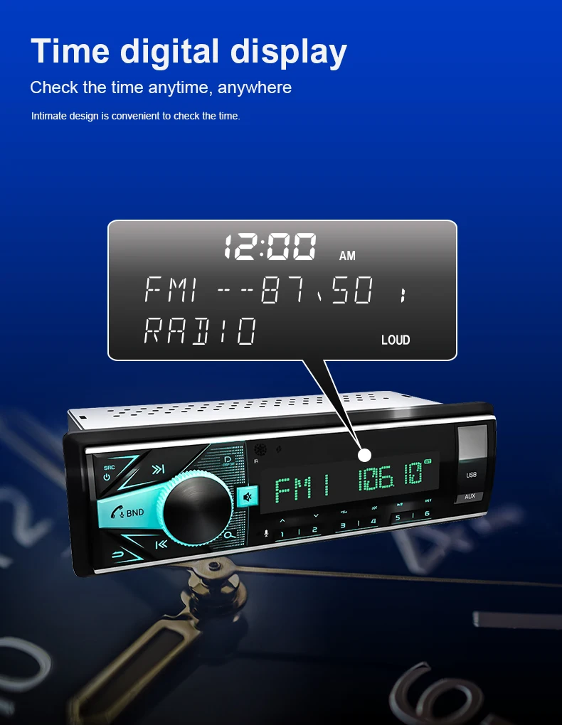 Single Din Multifunction MP3 Car Player AUX Car Radio USB Car Stereo IR Control Remote